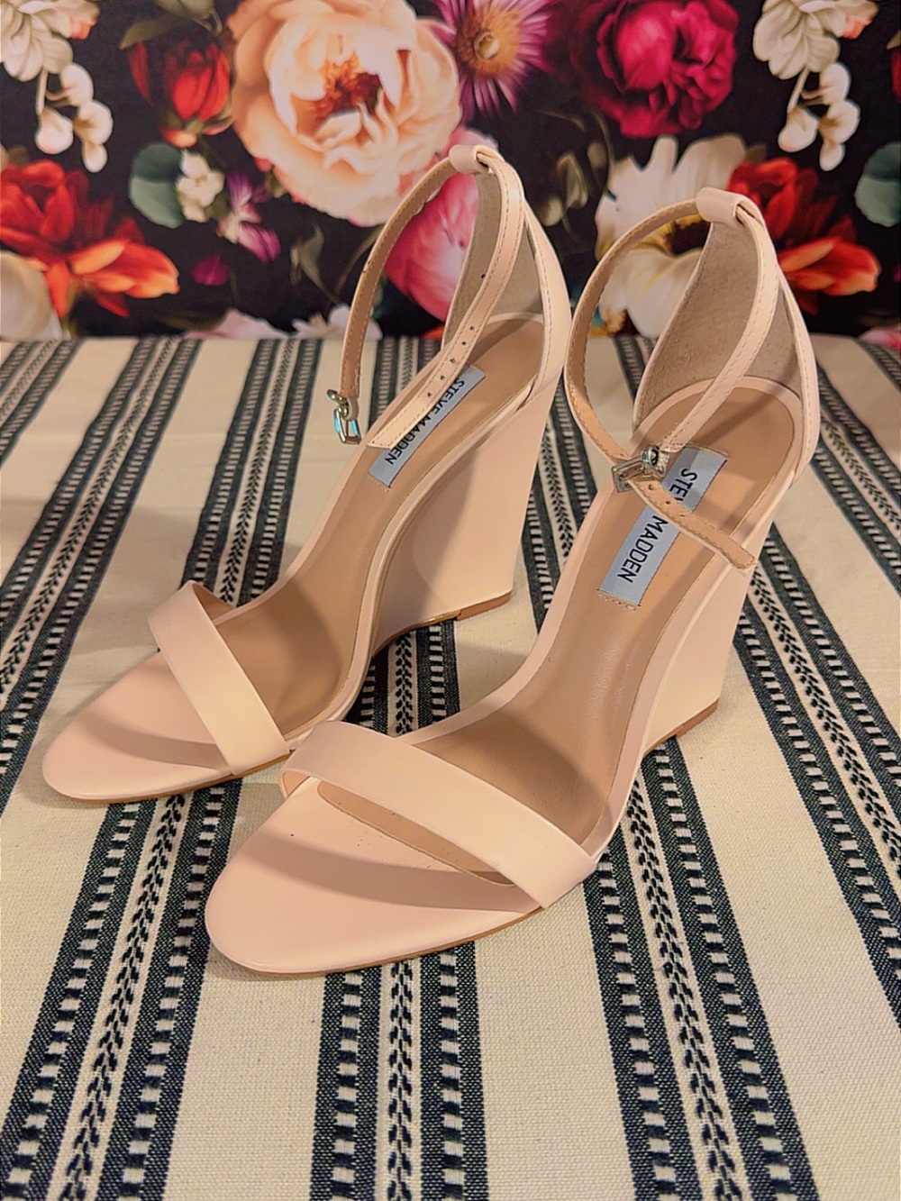 Steve Madden Blush Pink Ankle-Strap Block Heel Sandals, Size 7.5, NWOT